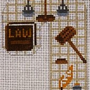 Needlepoint Handpainted Christmas Danji Attorney Candy Cane 3x5