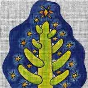 Needlepoint Handpainted Sundance Designs Cactus Christmas Tree 6x9