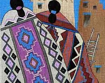 Hand-painted Tu-Oti Collection Art Tile with desert scene