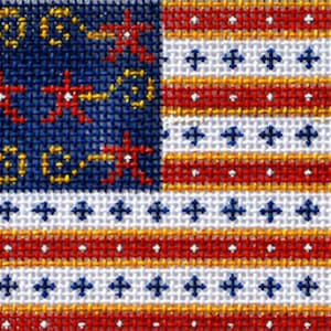 Needlepoint Handpainted Patriotic Flag Danji 3x4