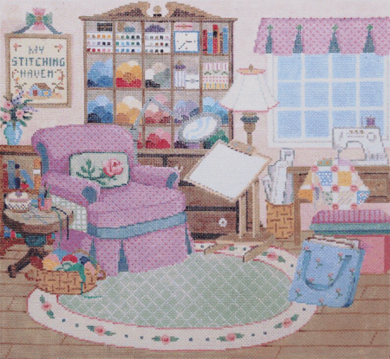 Handpainted Needlepoint Sandra Gilmore Stitching Haven 12x13 Etsy