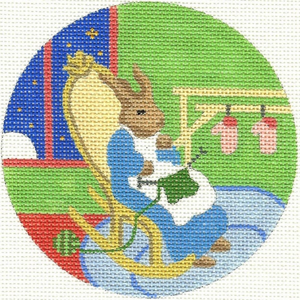 Needlepoint Handpainted Goodnight Moon Quiet Old Lady