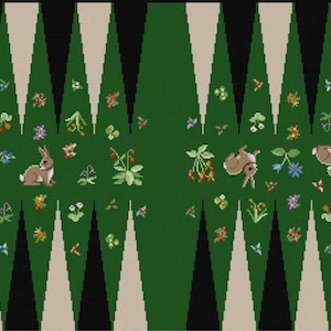 Needlepoint Handpainted Susan Roberts Backgammon Board Cluny