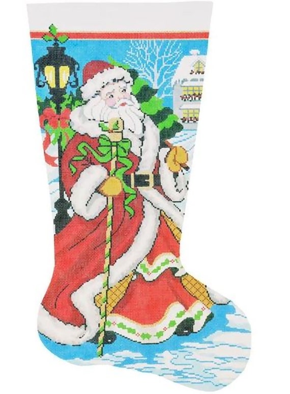 Stocking-Santa Claus 4 hand-painted needlepoint stitching canvas