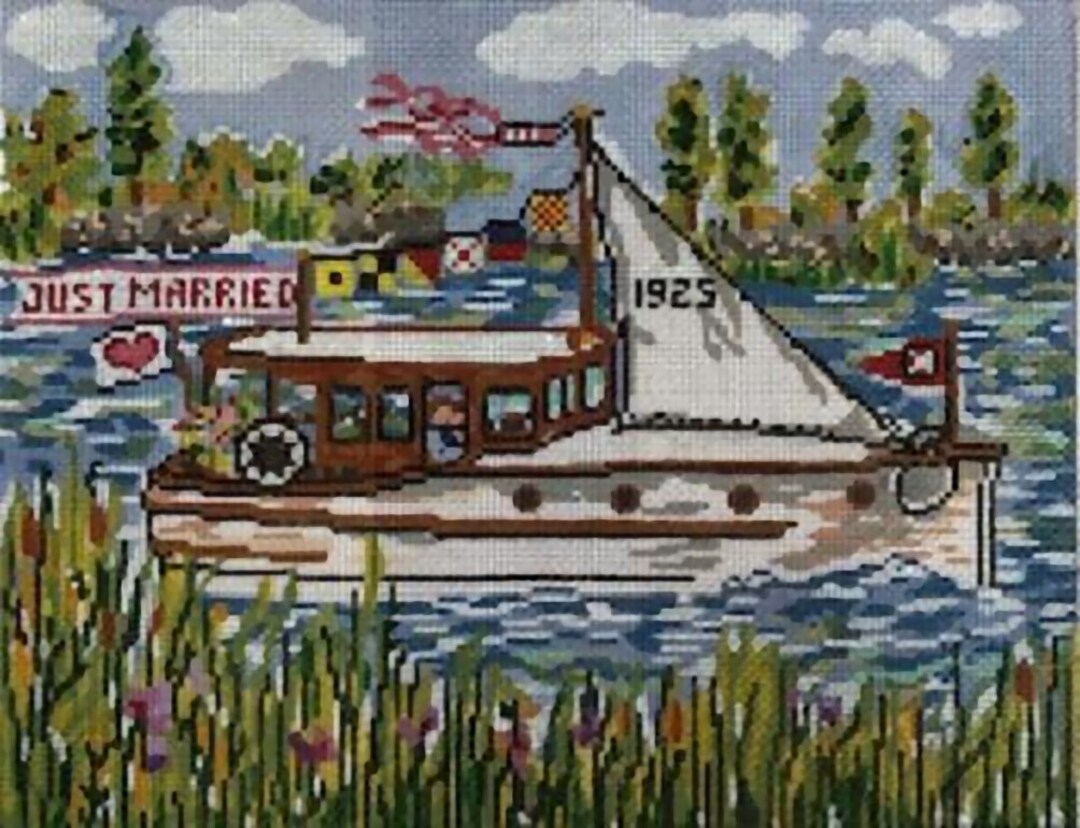 Needlepoint Handpainted Cooper Oaks Wedding Cruise 8x10 Etsy