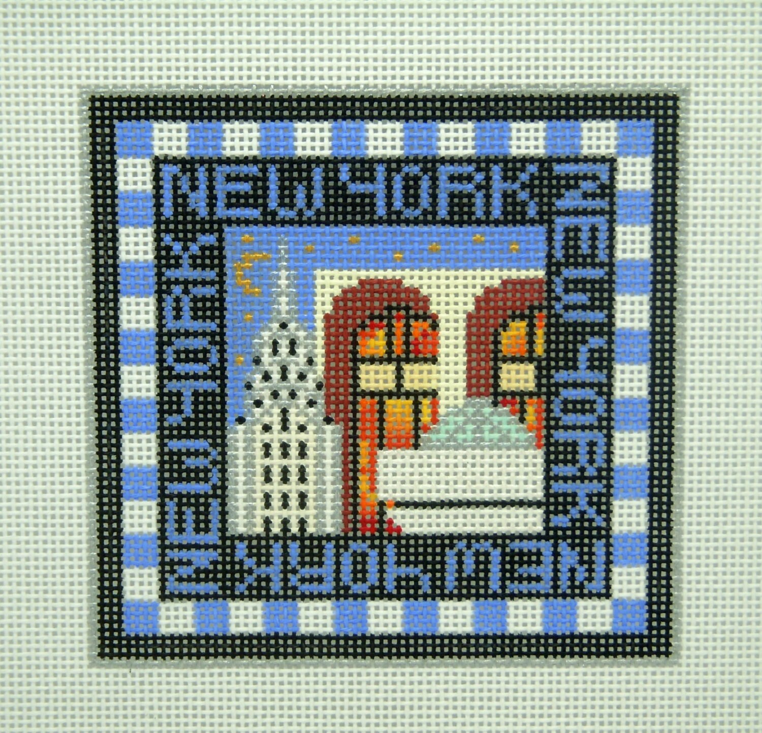 Needlepoint HandPainted Canvas NEW YORK Amanda Lawford 5x5 13M Etsy