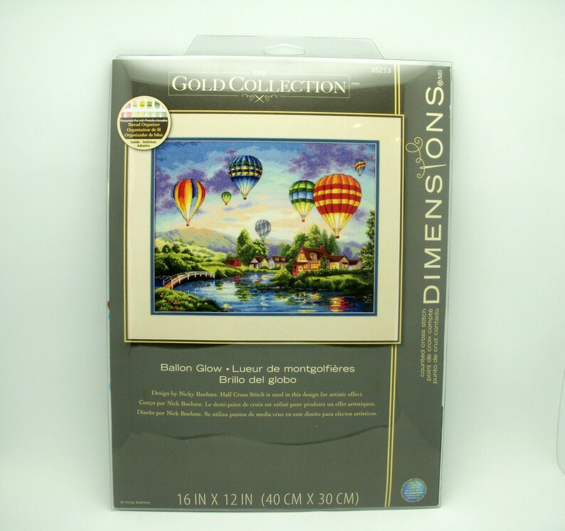 Counted Cross Stitch Dimensions Kit BALLOON GLOW Hot Air Etsy