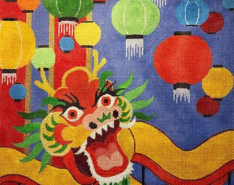 Needlepoint Handpainted Amanda Lawford Chinese New Year 10x10