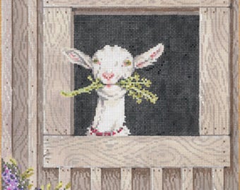 Needlepoint Handpainted Sandra Gilmore CLEMENTINE Sheep 8x8 -Free US Shipping!!!