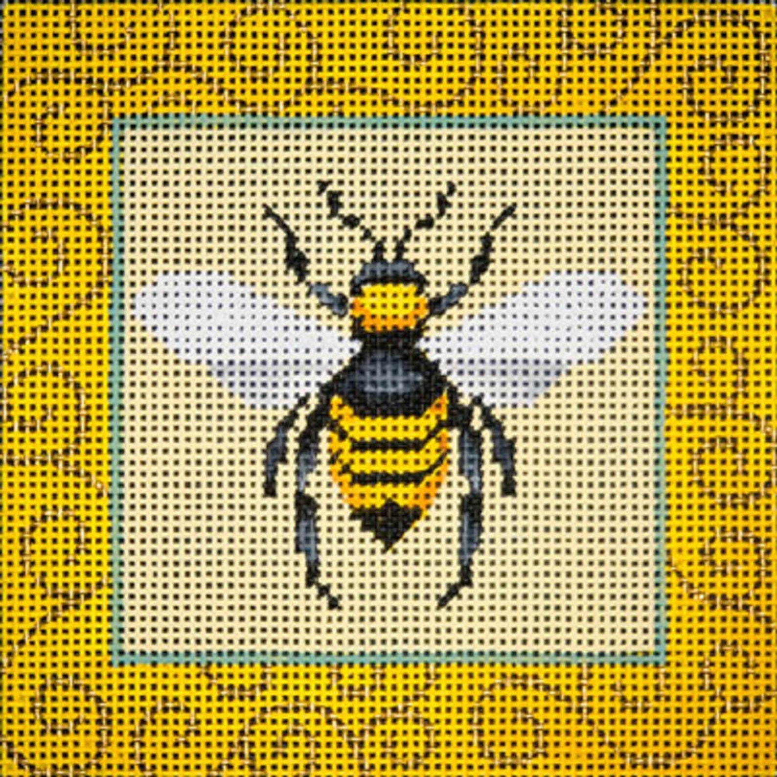 Needlepoint HandPainted JP Needlepoint Bee with Swirls 5x5 Etsy