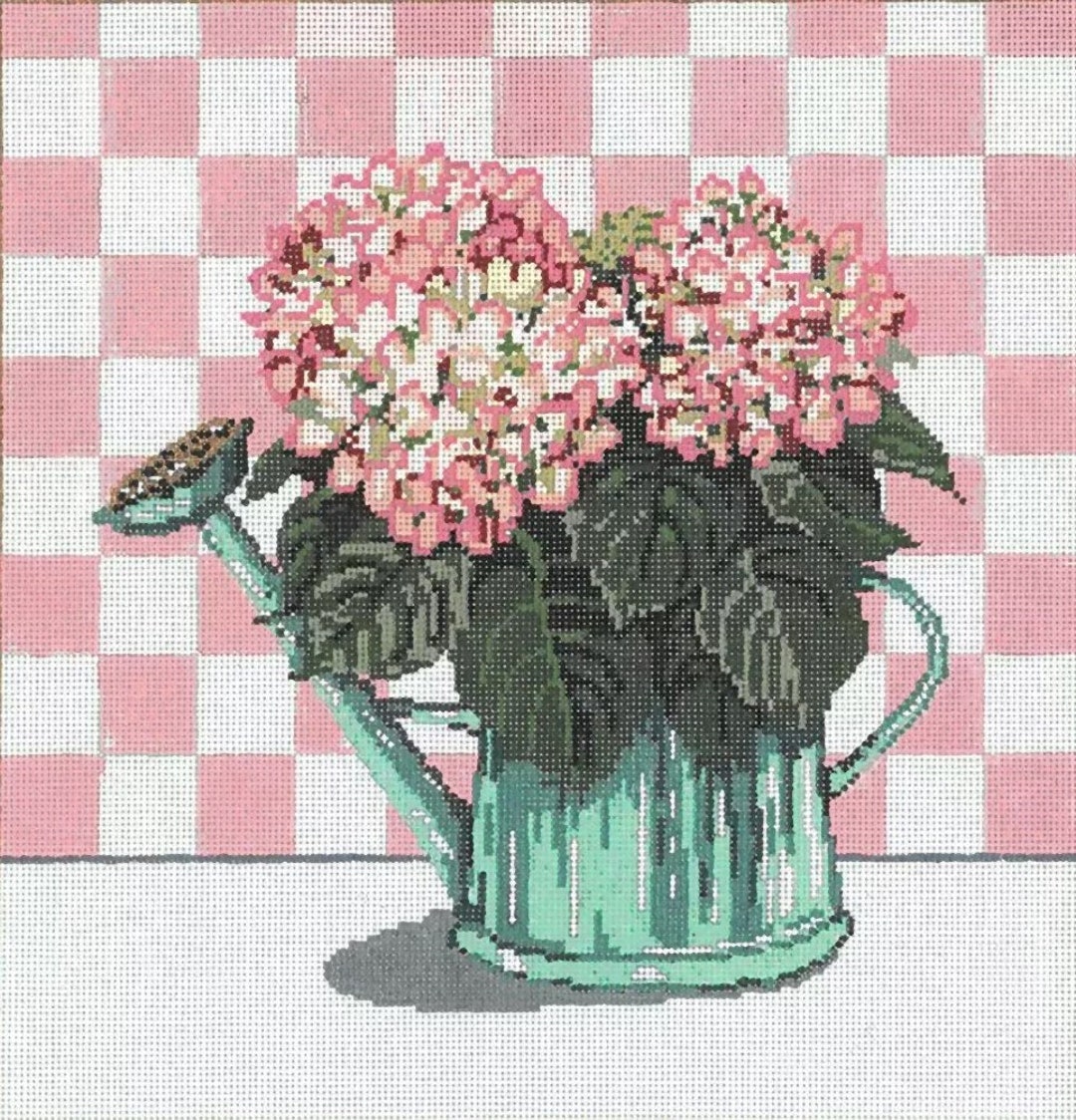 Handpainted Needlepoint Sandra Gilmore Hydrangea Flowers W/ Stitch ...