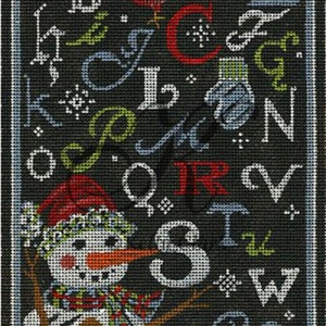 Handpainted Needlepoint Christmas Kelly Clark ABC Winter Chalk Sampler