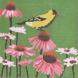 Needlepoint Handpainted CBK Goldfinch 10&quot;