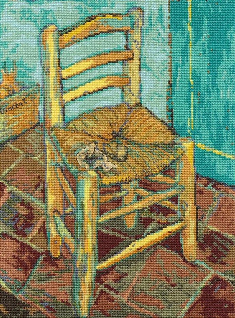 Counted Cross Stitch Van Gogh Chair DMC Free US Shipping!!!