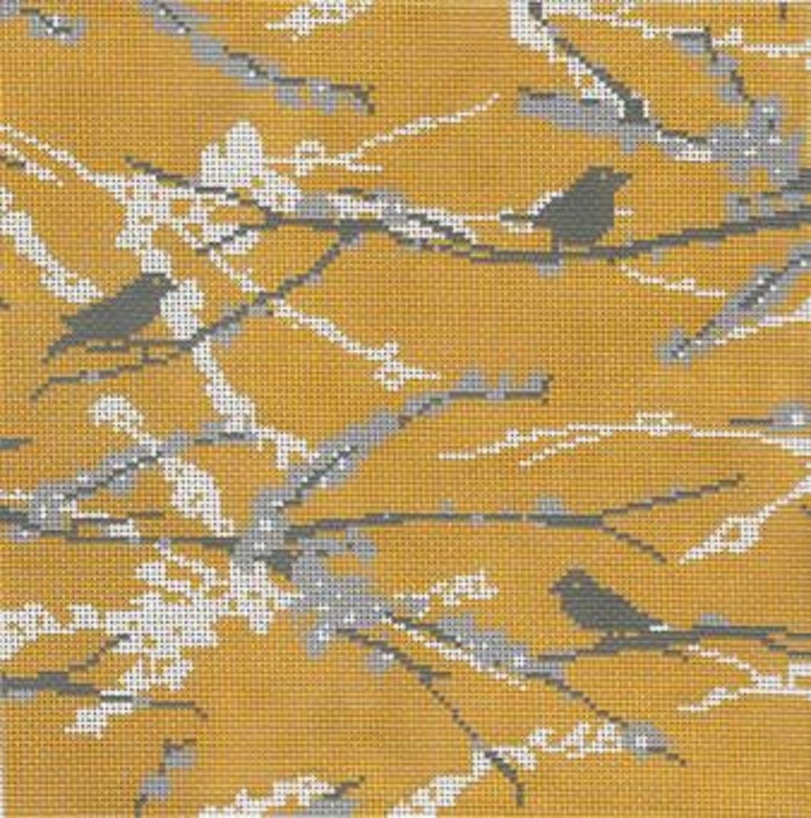 Needlepoint Handpainted Cooper Oaks Moineaux vintage Jaune - Etsy France