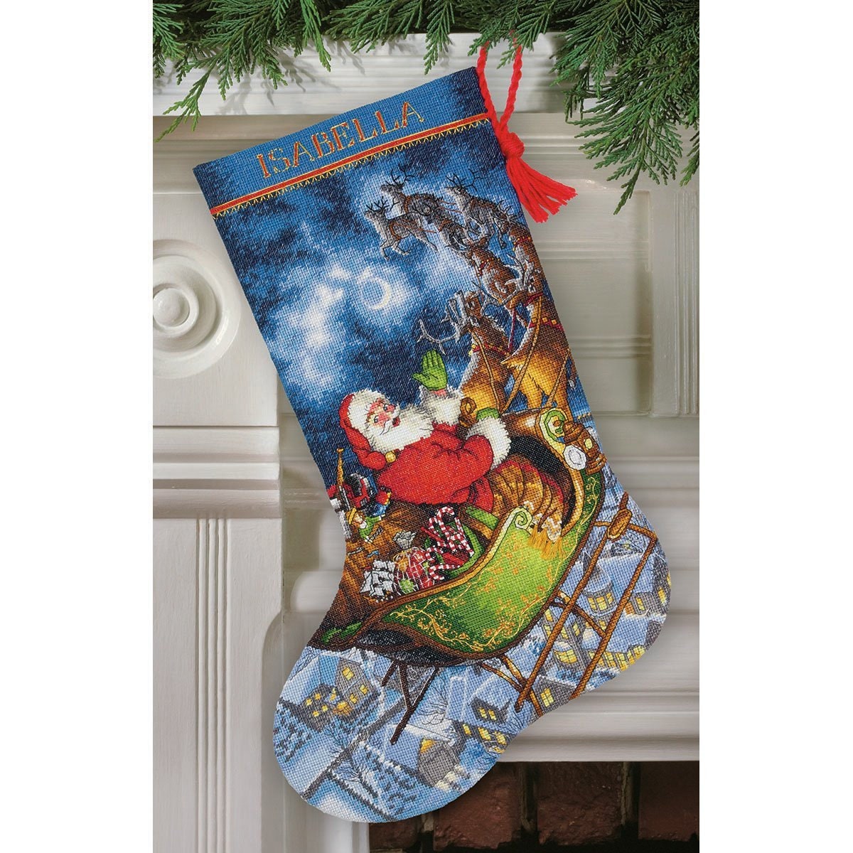 Dimensions Counted Cross Stitch #8667 - Santa's Animal Parade Stocking