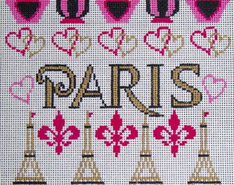 Needlepoint Handpainted Amanda Lawford Paris 8x8