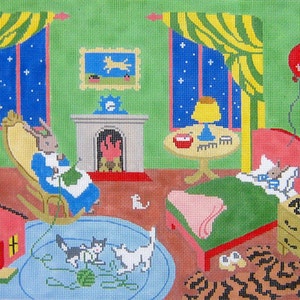 Needlepoint Handpainted Goodnight Moon Great Green Room 16x12