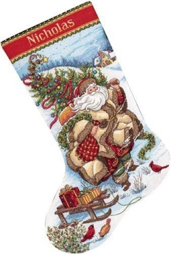 Dimensions Counted Cross Stitch Kit 16 Long-Holiday Hooties Stocking