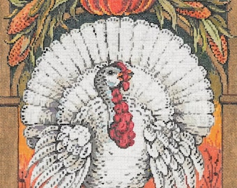 Handpainted Needlepoint Sandra Gilmore Gobbler 9x12