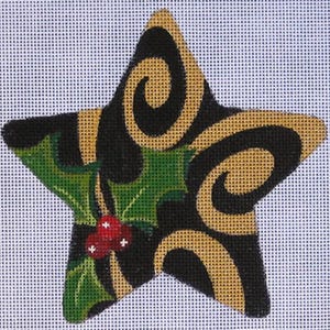 Needlepoint Handpainted Raymond Crawford Black Star