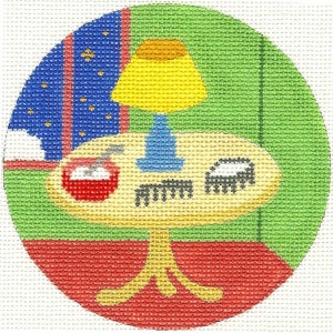 Needlepoint Handpainted Goodnight Moon Comb and Brush 4.25"