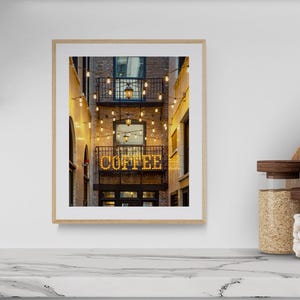 Coffee Sign, Chicago Photography, Coffee Bar Wall Art | Print, Canvas or Metal