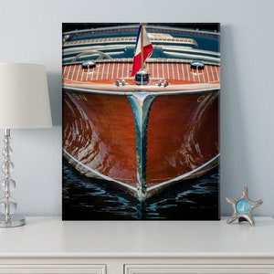 Nautical art, Wooden boat, Boats, Beach decor, Coastal art, Lake house decor, Wood Boat Bow Vertical