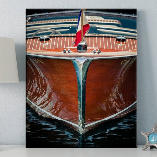 Vintage Wooden Boat Print Coastal Wall Art Lake House Decor Etsy
