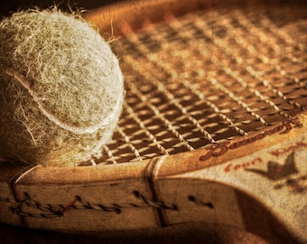 Tennis Art Print, Sports Decor, Tennis Wall Art, Ball and Racquet Tennis Player Gift | Print, Canvas or Metal