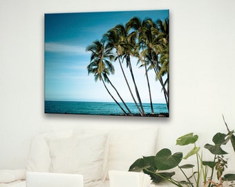 Hawaiian Beach Photography, Palm tree print, Beach decor, Island decor, Hawaii Travel Photography, Ocean Tropical art