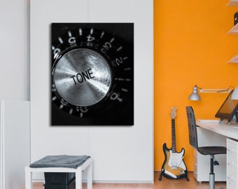 Electric Guitar Art Rock and Roll Print, Music Studio Decor on Print, Canvas or Metal