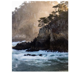 Misty Coastal Sunrise Ocean Wall Art, Big Sur California Wall Art Photography on Print, Canvas or Metal image 1