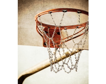 Basketball art, Sports Decor for Teen Room, Boys Room Decor,  Kids Room Art, Basketball Hoop on Print, Canvas or Metal