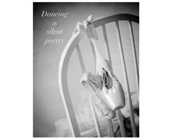 Dance gifts, Gift for dancer, Dance quote, Pointe shoes, Ballet art, Ballet decor, Girls room decor, Ballerina, Ballet