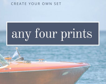 Any Set of 4 PRINTS, Customize, Mix & Match, Home Decor Fine Art Prints