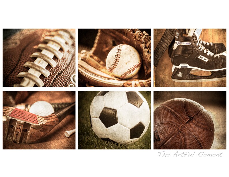 Sports Wall Art Vintage Sports Decor Sports Prints Playroom Etsy