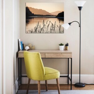 River Sunset Fine Art Photograph, Dusk Nature Photography on Canvas, Print or Metal, Dusk Landscape, Calming Wall Art image 2