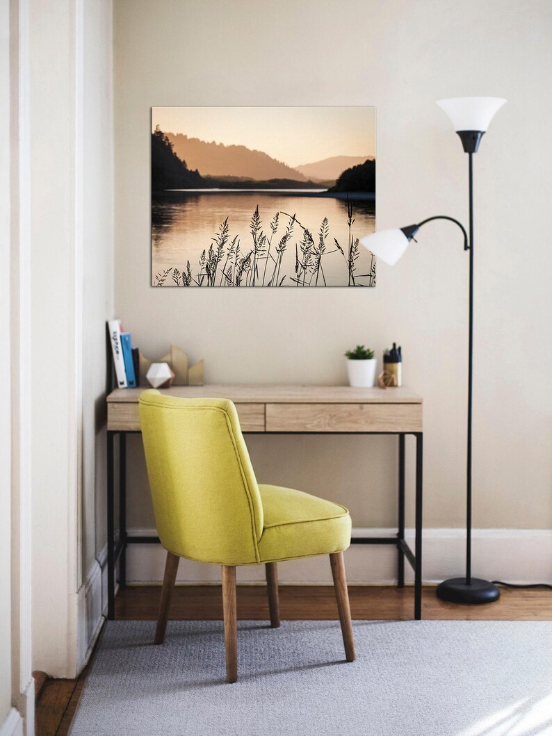 River Sunset Fine Art Photograph, Dusk Nature Photography on Canvas, Print or Metal, Dusk Landscape, Calming Wall Art image 2
