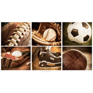 Sports wall art on Print or Canvas, Vintage sports decor, Sports prints, Football,Baseball,Basketball,Soccer,Hockey,Golf image 1