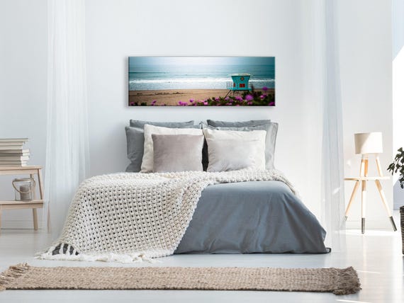 California Beach Lifeguard Tower Wall Art, Coastal Canvas Art, Large Artwork, Beach Decor, Fine Art Photography Panorama