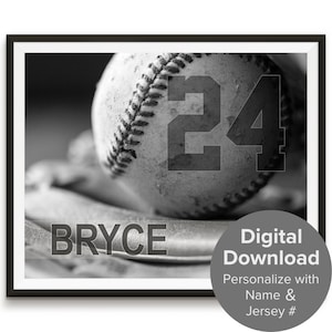 Personalisierte Baseball DRUCKBARE Kunst, Baseball Geschenk mit Name, Digital Download Print zu Hause Sport Wand Kunst Jungen Zimmer