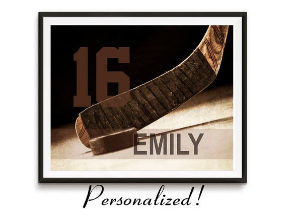 Personalized hockey art, Hockey gifts, Sports gift, Team Gifts, Teen birthday Girls Sports decor Kids room decor / Hockey
