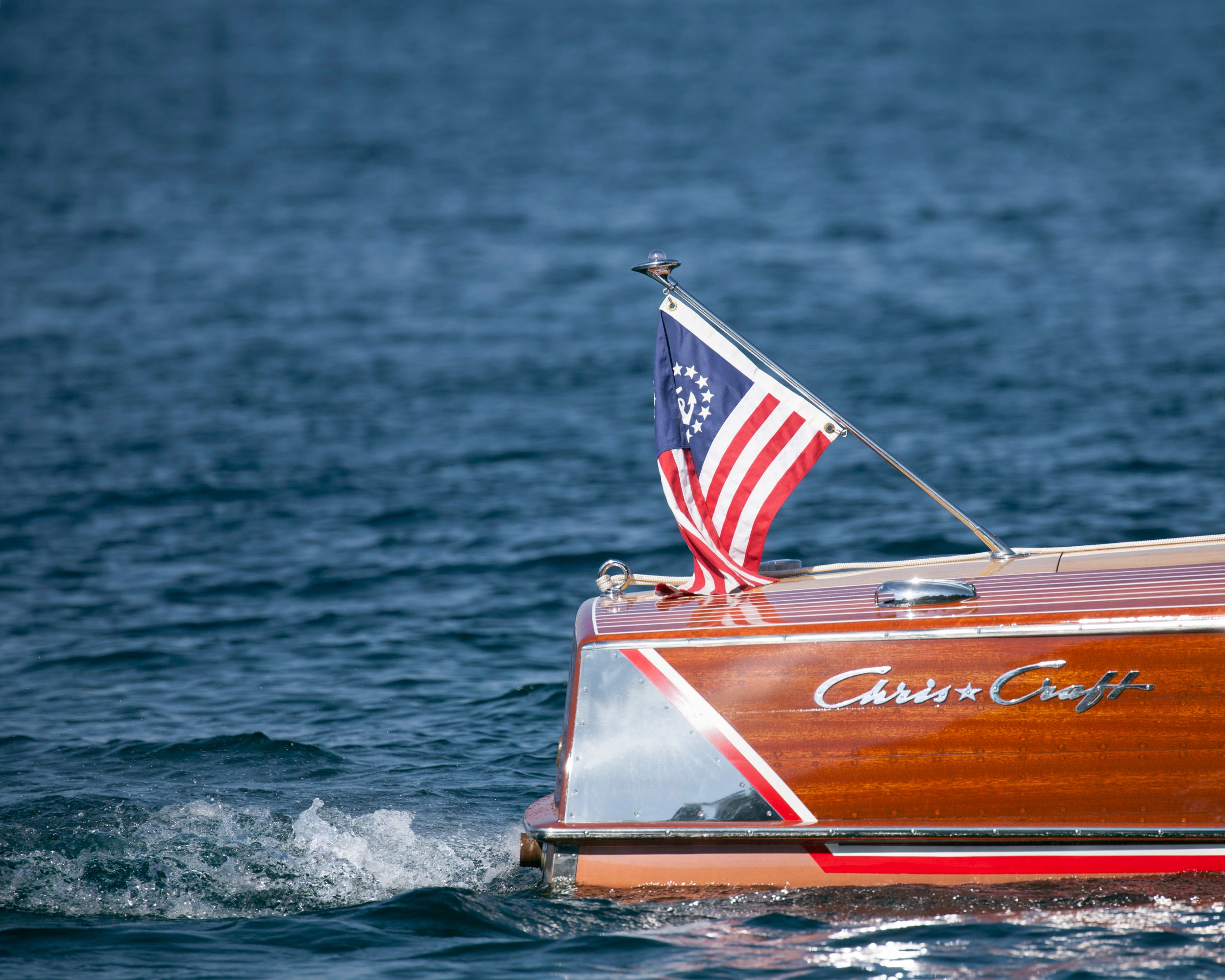 Vintage Chris Craft American Flag Weekender Bag Vintage Chris Craft American Flag Weekender Bag