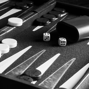 Game Room Decor, Backgammon Wall Art, Classic Game Black and White Photography, Play Room Home Decor