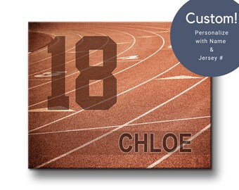 Personalized Track and Field Gift on Print, Canvas or Metal, Track Wall Art, Sports Graduation Gift, Teen Room Decor Running