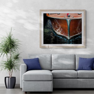 Vintage Boat Photograph, Lake House Decor, Nautical Decor on Print, Canvas or Metal, Large wall art, Classic Coastal art image 4