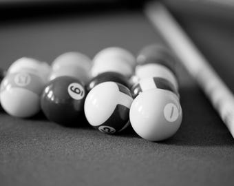 Billiard Art Print, Billiards decor, Pool Room Artwork, Game Room Decor or Print, Canvas or Metal