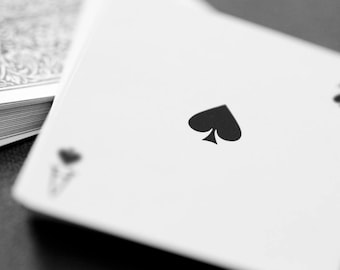 Ace of Spades, Poker art, Canvas art, Game room art, Bar artwork, Black and white print, Game room decor, Playing cards