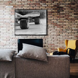 Skateboard Art, Black and White Photography, Skater Art, Skateboarding, Grunge, Teen Boy Wall Art, Kids Room Decor image 3